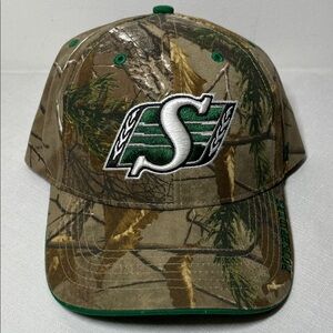 Saskatchewan Roughriders Camouflage Baseball Cap with Logo. Adjustable